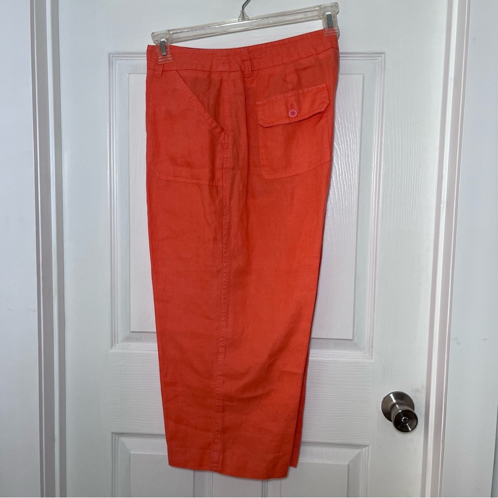 Jones New York Women’s Linen Plus Bright Orange Capris